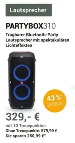 Globus Sparen Lautsprecher PARTYBOX310 Tragbarer Bluetooth-Party Angebot