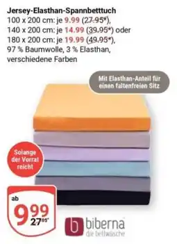 Globus Jersey-Elasthan-Spannbettuch biberna Angebot