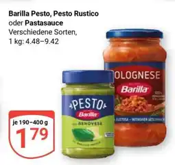 Globus Barilla Pesto, Pesto Rustico oder Pastasauce Angebot