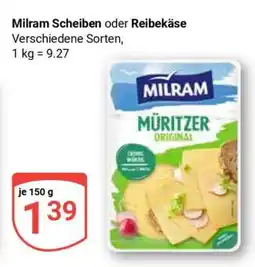Globus Milram Scheiben oder Reibekäse Angebot
