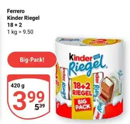 Globus Ferrero Kinder Riegel 18 + 2 Angebot