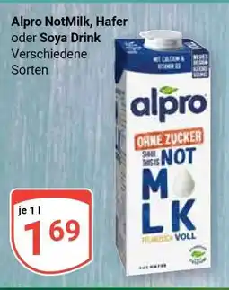 Globus Alpro NotMilk, Hafer oder Soya Drink Angebot
