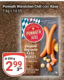 Globus Ponnath Würstchen Chili oder Käse Angebot