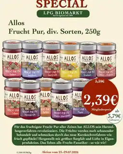 LPG Biomarkt Allos Frucht Pur Angebot