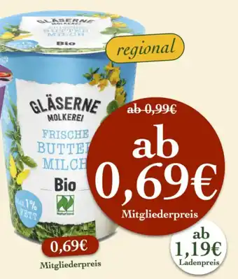 LPG Biomarkt GLÄSERNE MOLKEREI FRISCHE BUTTER MILCH Bio Angebot
