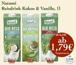 LPG Biomarkt Natumi Reisdrink Kokos & Vanille Angebot