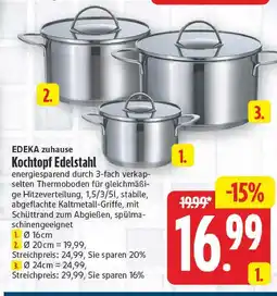 E-Center Edeka zuhause kochtopf edelstahl ø 16 cm Angebot