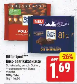 E-Center Ritter sport nuss-klasse Angebot