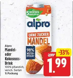 E-Center Alpro mandel oder kokosnuss-drink Angebot