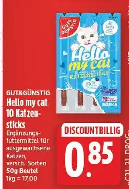 E-Center Gut&günstig hello my cat 10 katzensticks Angebot