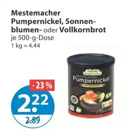 V Markt Mestemacher pumpernickel, sonnenblumen- oder vollkornbrot Angebot