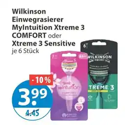 V Markt Wilkinson einwegrasierer myintuition xtreme 3 comfort oder xtreme 3 sensitive Angebot