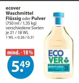 V Markt Ecover waschmittel flüssig oder pulver Angebot