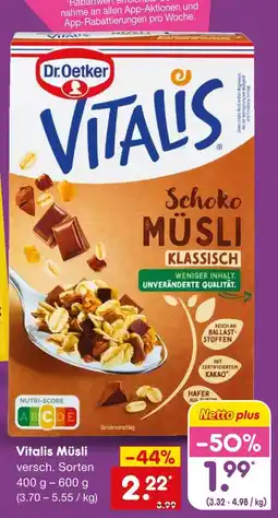 Netto Marken-Discount Dr. oetker vitalis müsli Angebot