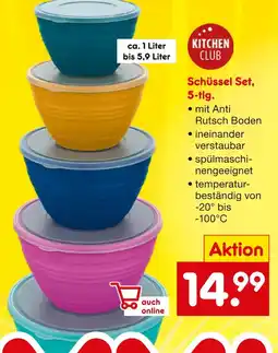 Netto Marken-Discount Kitchen club schüssel set Angebot