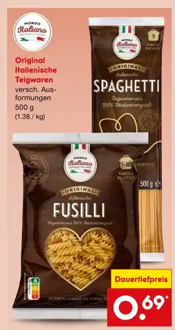 Netto Marken-Discount Mondo italiano original italienische teigwaren Angebot