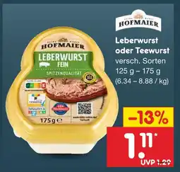 Netto Marken-Discount Hofmaier leberwurst Angebot