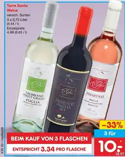 Netto Marken-Discount Torre santa trebbiano pinot grigio puglia bianco Angebot