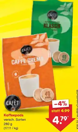 Netto Marken-Discount Cafet kaffeepads Angebot
