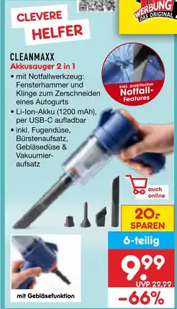 Netto Marken-Discount Cleanmaxx akkusauger 2 in 1 Angebot