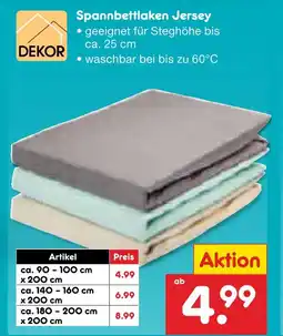 Netto Marken-Discount Dekor spannbettlaken jersey Angebot