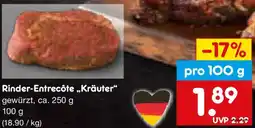 Netto Marken-Discount Rinder-Entrecôte „Kräuter" Angebot