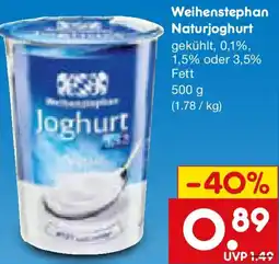 Netto Marken-Discount Weihenstephan Naturjoghurt Angebot