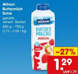 Netto Marken-Discount Milram Buttermilch Drink Angebot