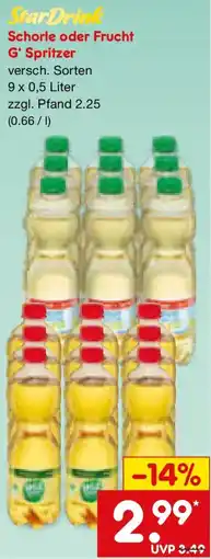 Netto Marken-Discount StarDrink Schorle oder Frucht G' Spritzer Angebot