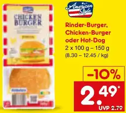 Netto Marken-Discount Rinder-Burger, Chicken-Burger oder Hot-Dog Angebot
