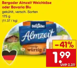 Netto Marken-Discount Bergader Almzeit Weichkäse oder Bavaria Blu Angebot