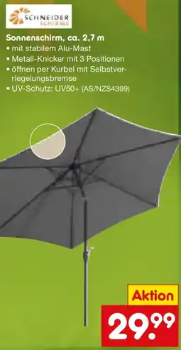 Netto Marken-Discount SCHNEIDER SCHIRME Sonnenschirm, ca. 2,7 m Angebot
