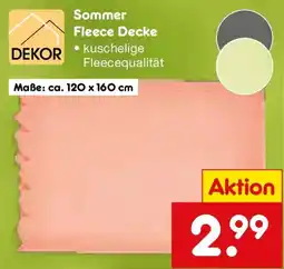 Netto Marken-Discount DEKOR Sommer Fleece Decke Angebot