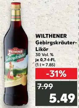 Kaufland WILTHENER Gebirgskräuter Likör Angebot