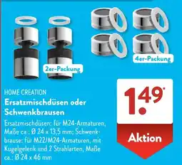 Aldi Süd HOME CREATION Ersatzmischdüsen oder Schwenkbrausen 2er-Packung Angebot