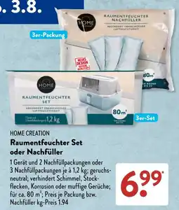 Aldi Süd HOME CREATION Raumentfeuchter Set oder Nachfüller 3er-Set Angebot