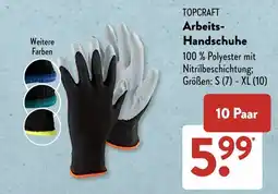 Aldi Süd TOPCRAFT Arbeits-Handschuhe Angebot