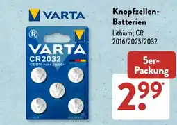 Aldi Süd VARTA Knopfzellen-Batterien Lithium; CR 2016/2025/2032 Angebot
