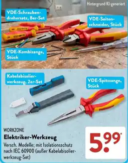 Aldi Süd WORKZONE Elektriker-Werkzeug Angebot
