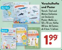 Aldi Süd Vorschulhefte und Poster Angebot