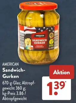 Aldi Süd AMERICAN Sandwich-Gurken Angebot