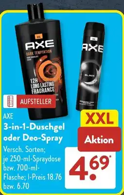 Aldi Süd AXE 3-in-1-Duschgel oder Deo-Spray Angebot