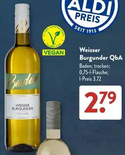 Aldi Süd Weisser Burgunder QbA Angebot