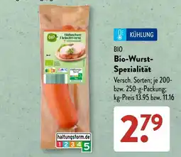 Aldi Süd Haltungsspezialität Bio-Wurst Angebot
