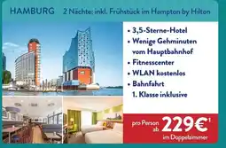 Aldi Süd HAMBURG 2 Nächte; inkl. Frühstück im Hampton by Hilton Angebot