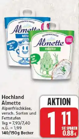 nah & gut Hochland Almette Alpenfrischkäse Angebot