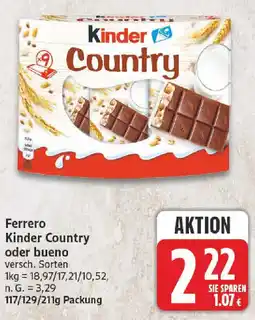 nah & gut Ferrero Kinder Country oder bueno Angebot