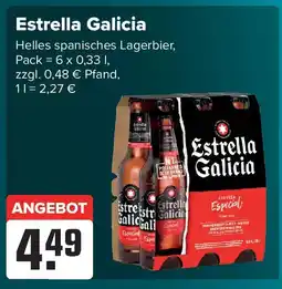 Logo Getränkemarkt Estrella Galicia Helles spanisches Lagerbier Angebot