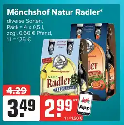 Logo Getränkemarkt Mönchshof Natur Radler Angebot