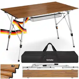 Netto Marken-Discount tectake Aluminium Campingtisch, faltbar, höhenverstellbar, 90 x 52 x 47 - 70 cm Angebot